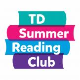 TD Summer Reading Club logo a pile of 4 multicoloured books stacked in each other.