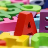 Colourful block letters