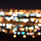 Distant lights out of focus