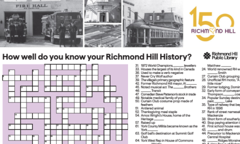 richmond hill 150 crossword puzzle